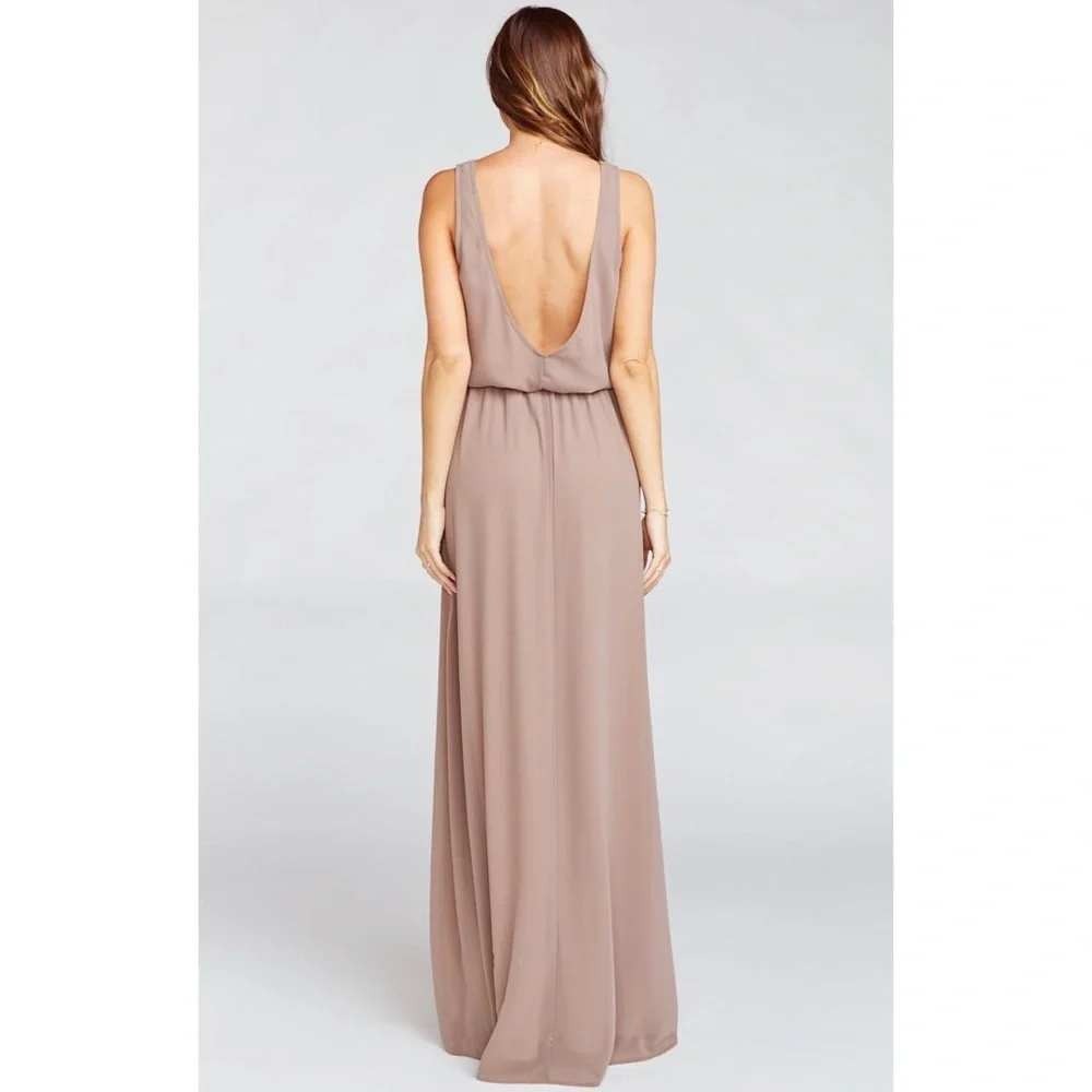 Show Me Your Mumu Heather Maxi Dress Mauve Tan V-Neck Sleeveless Large - Picture 2 of 15